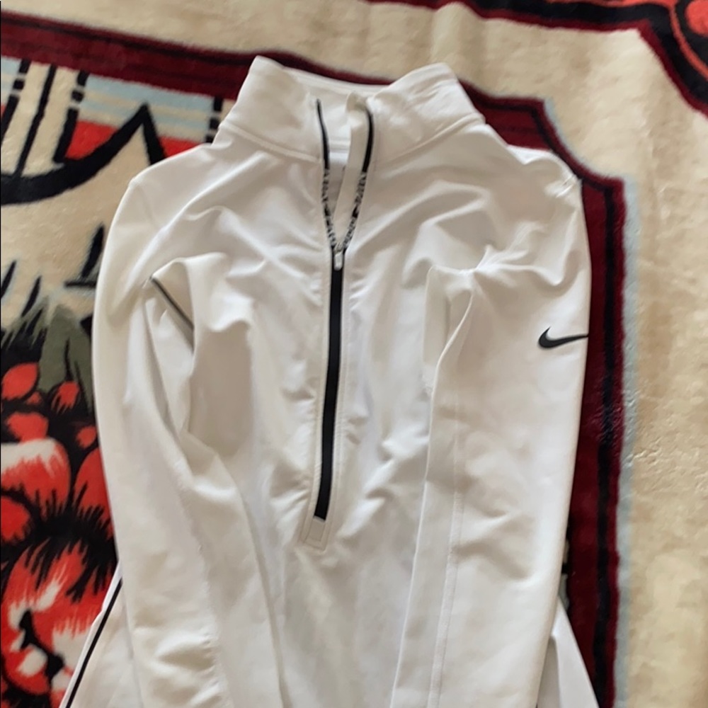 Nike pro white dri fit running long sleeve